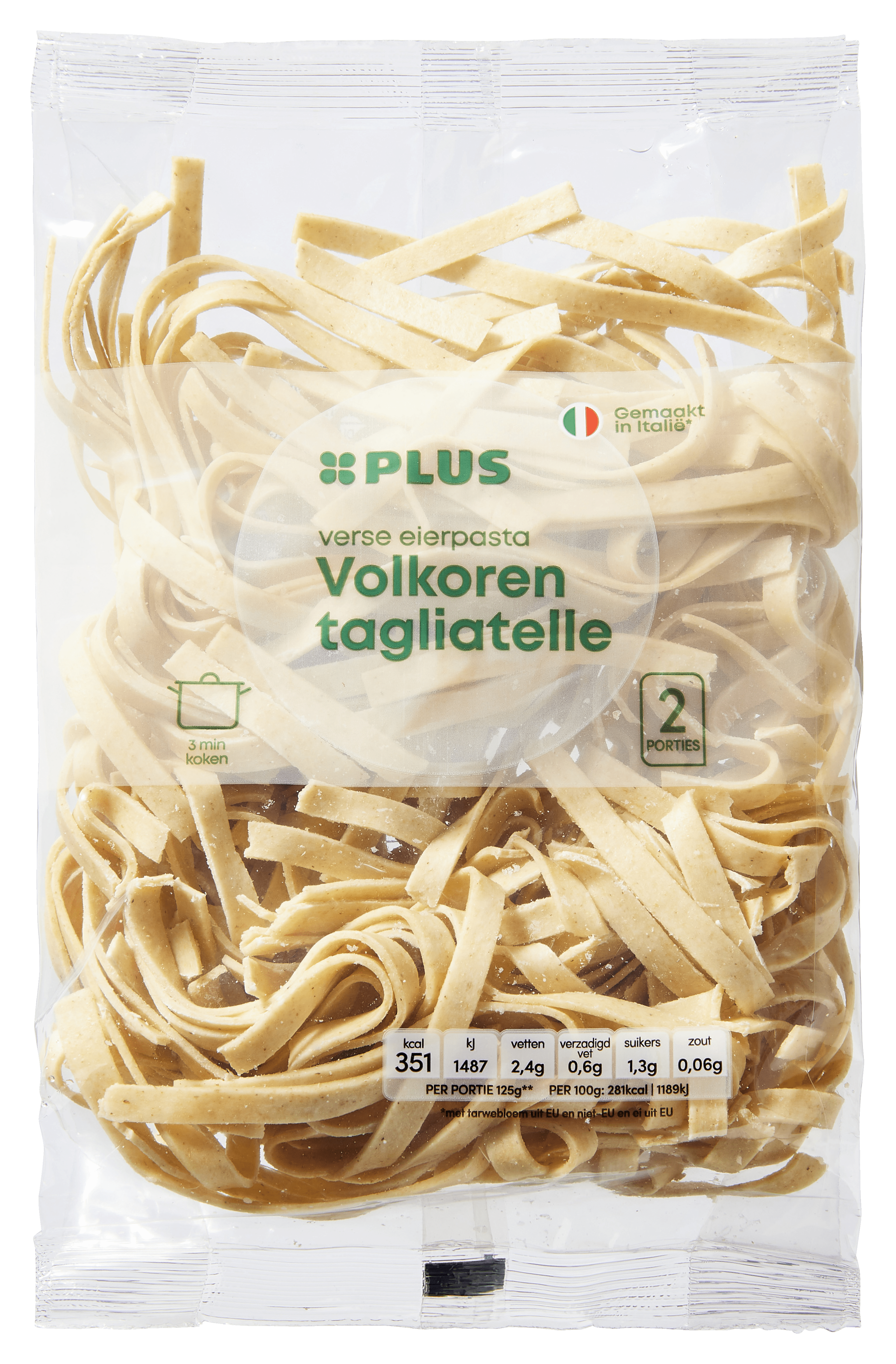 PLUS Tagliatelle volkoren Zak 250 g
