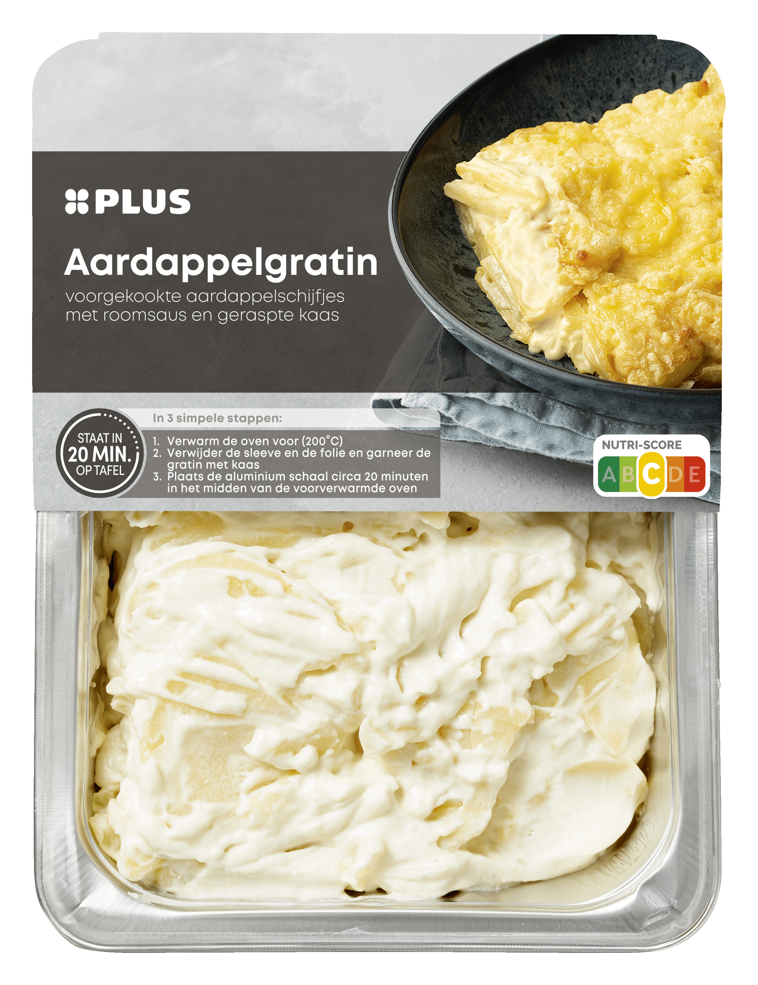 PLUS Aardappelgratin naturel Tray 500 g