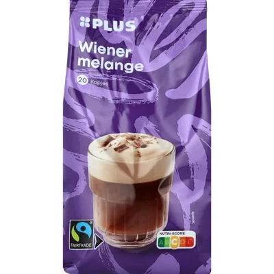 PLUS Wiener melange oploskoffie Fairtrade Zak 300 g