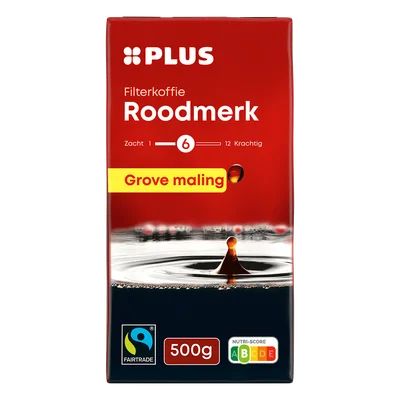 PLUS Rood Grove Filterkoffie Fairtrade