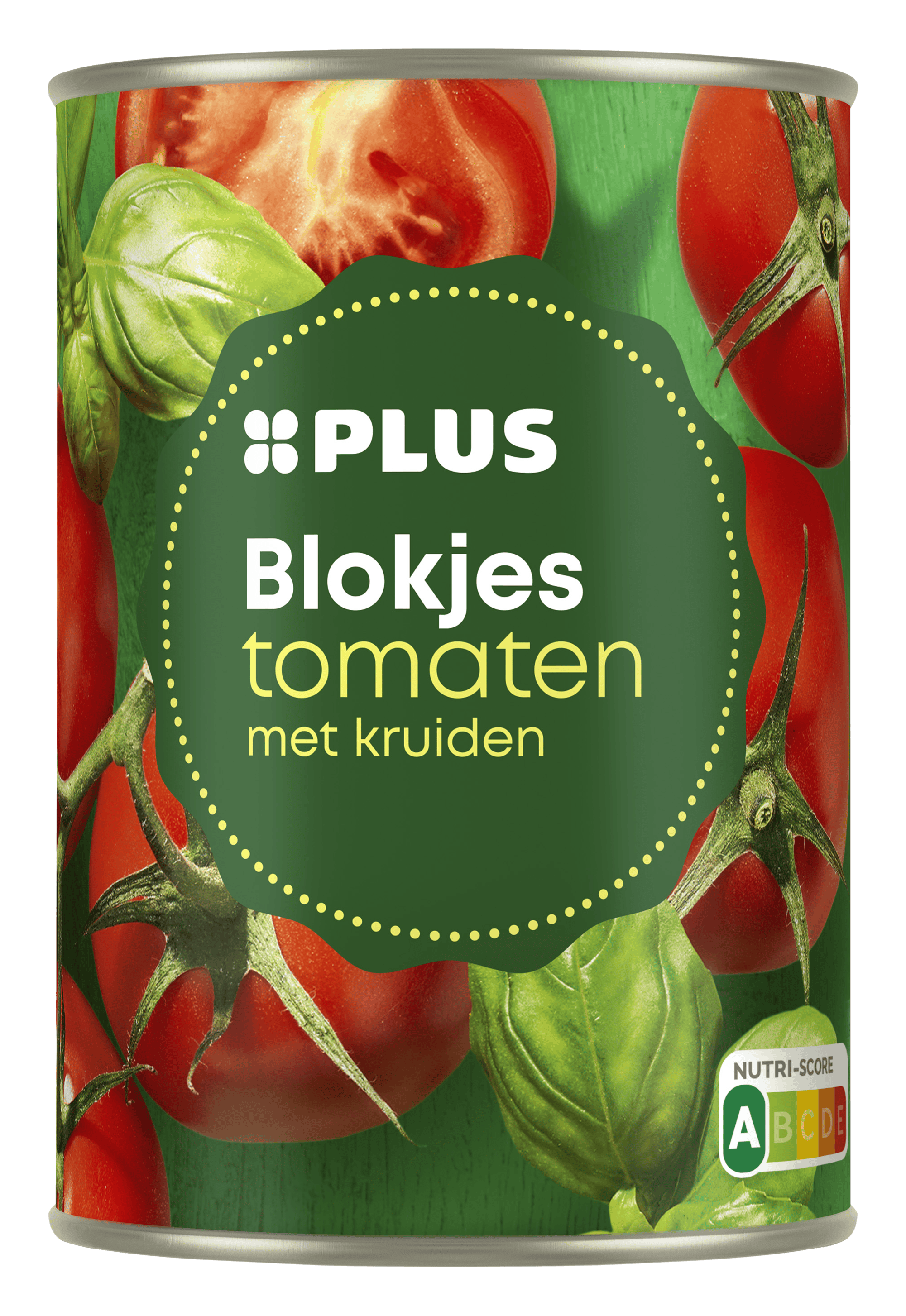 PLUS Tomatenblokjes met kruiden Blik 400 g