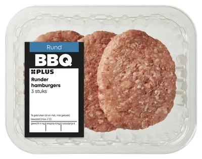PLUS Runder hamburger 3 stuks