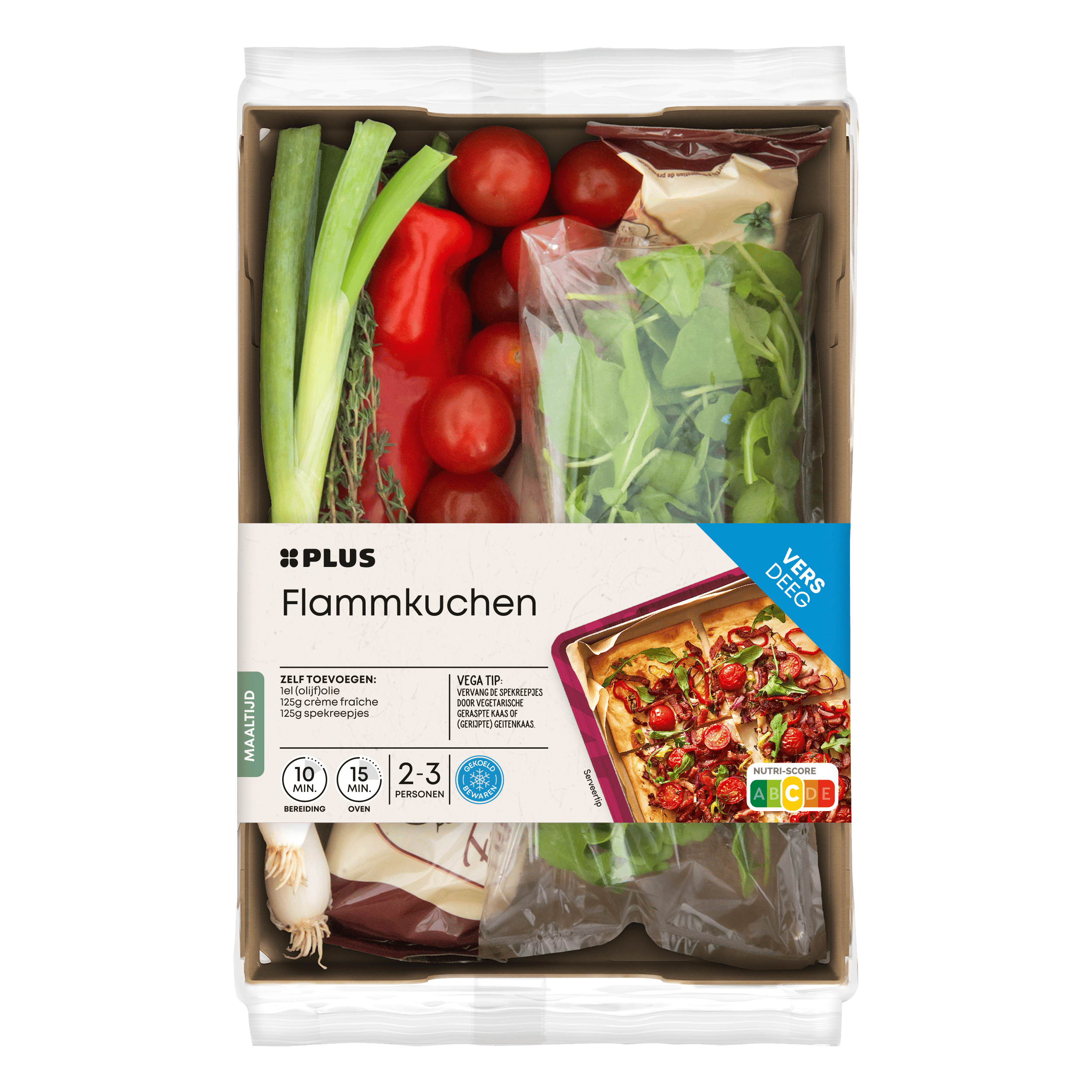 PLUS Gesneden verspakket flammkuchen Tray 593 g