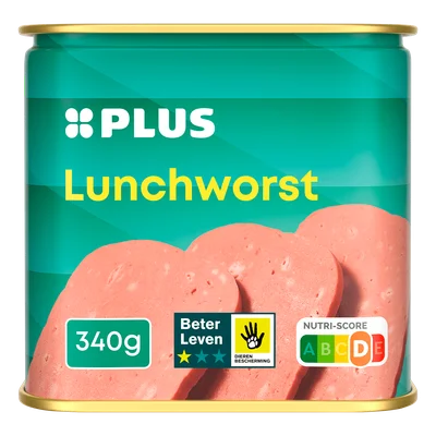 PLUS Lunchworst BLK 1 ster Blik 340 g