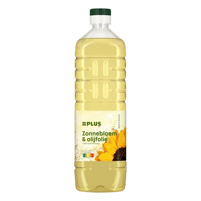 PLUS Zon- en olijfolie Fles 1000 ml