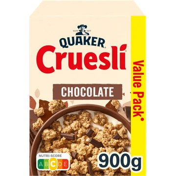 Quaker Cruesli Chocolade Ontbijtgranen Voordeelverpakking 900 gr