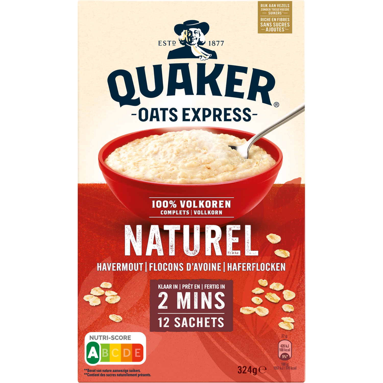 Quaker Havermout naturel Doos 324 g
