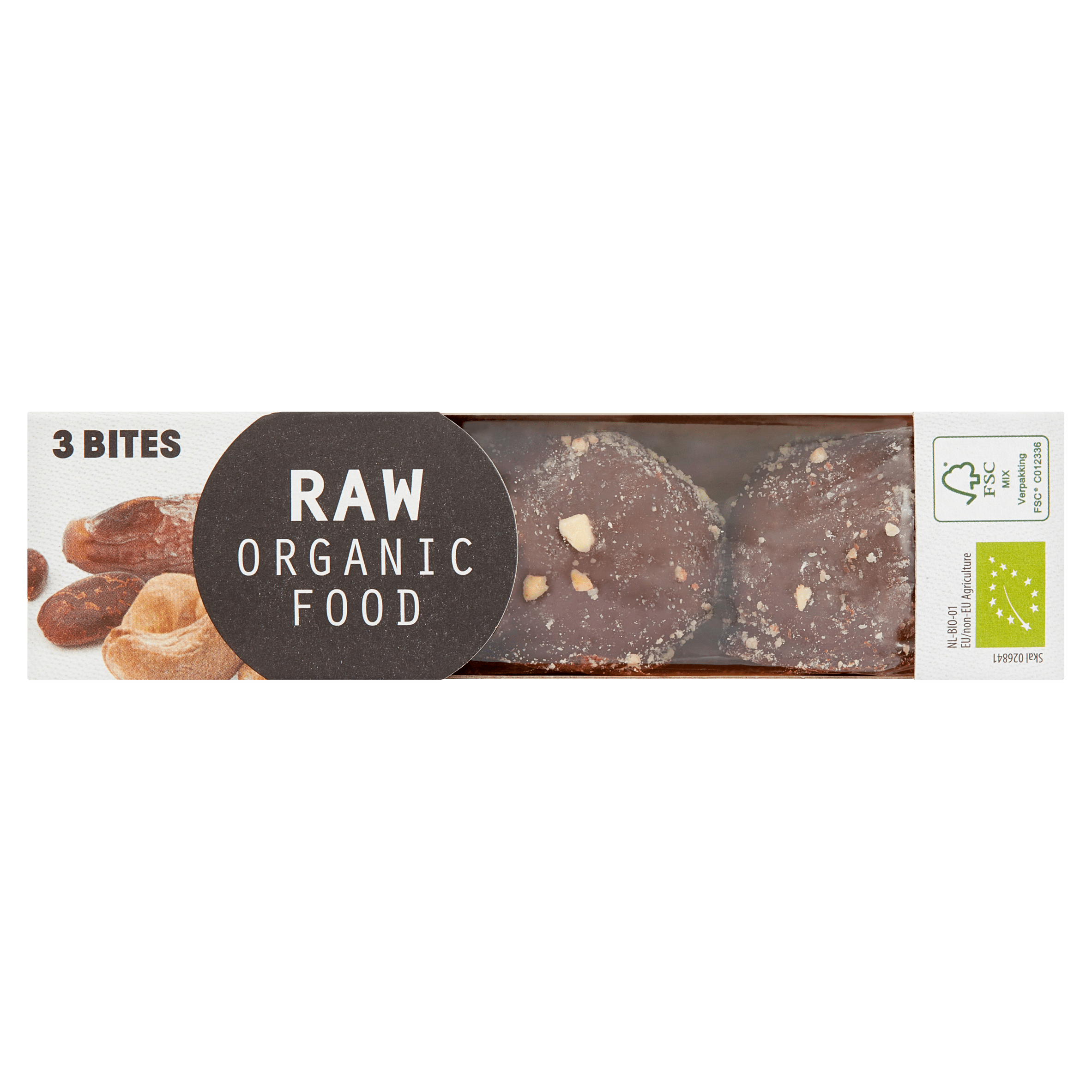 Raw Organic Food RAW Cacaobites cashew Bio Doos 3 st