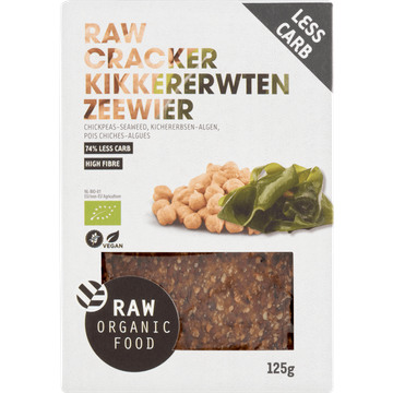 Raw Organic Food Cracker met Kikkererwten en Zeewier 125 g