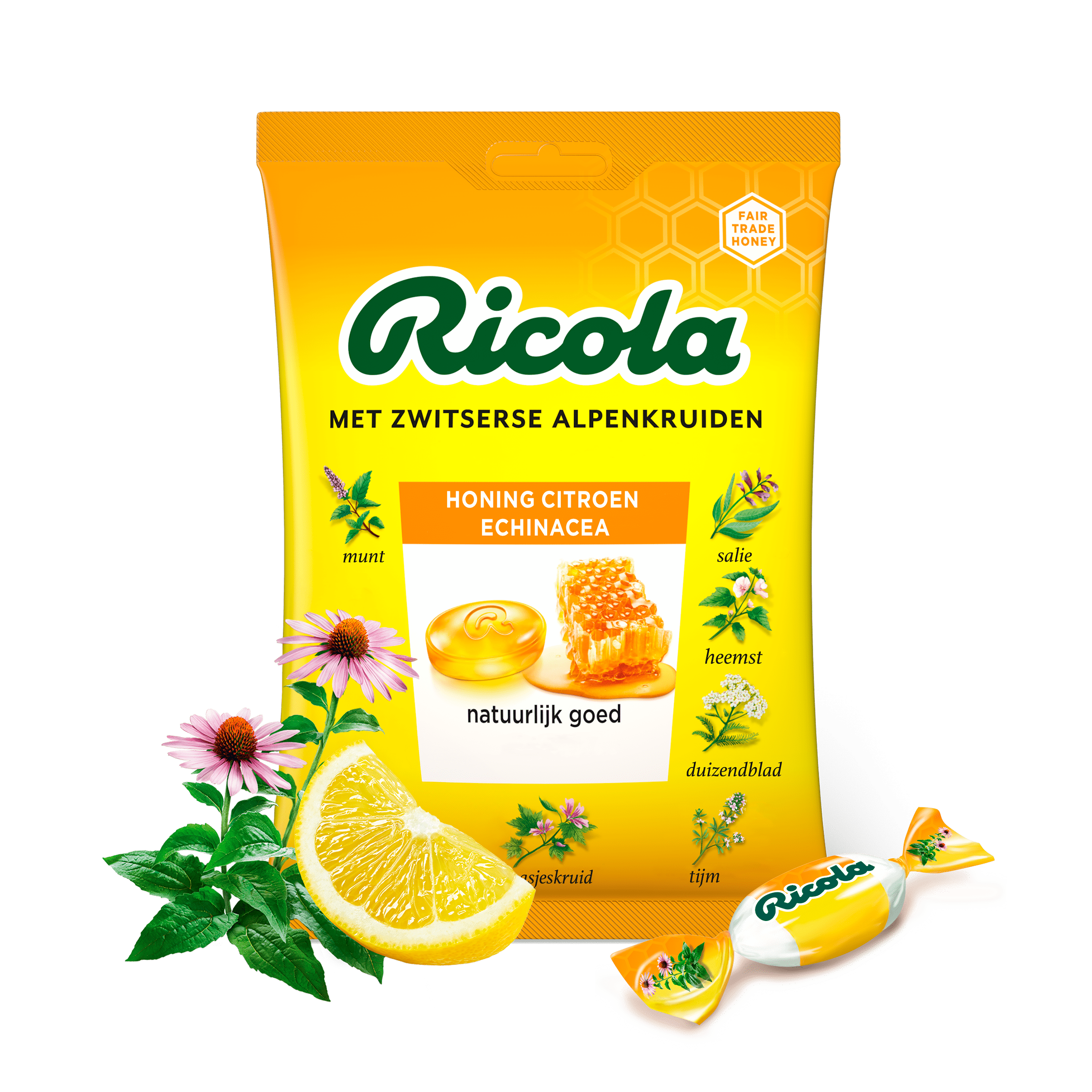 Ricola Honing Citroen Echinacea zakje 75 g
