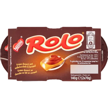 Rolo Crème Dessert met Melkchocolade & Karamel 2 x 70 g