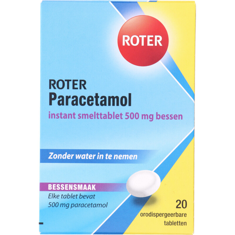 Roter Paracetamol 500 mg smelttabletten