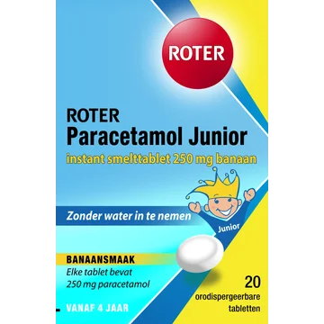 Roter Paracetamol junior smelttablet 250 mg, 20 stuks