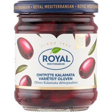 Royal Mediterranean Ontpitte Kalamata Variëteit Olijven 195 g