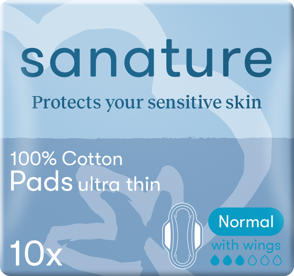 Sanature 100% cotton maandverband normal wings Zak 10 st