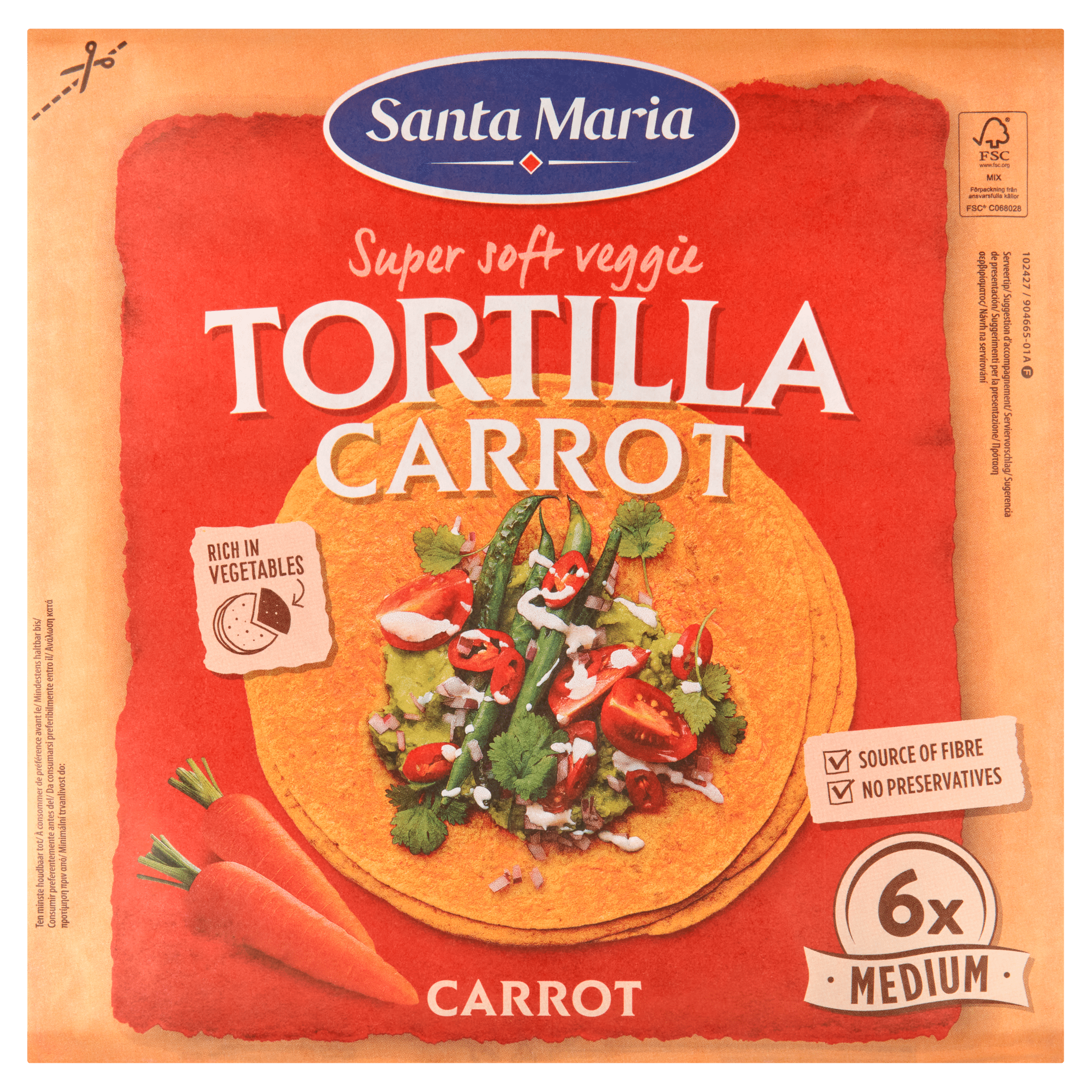 Santa maria Wortel Tortilla Wrap Medium Zak 240 g