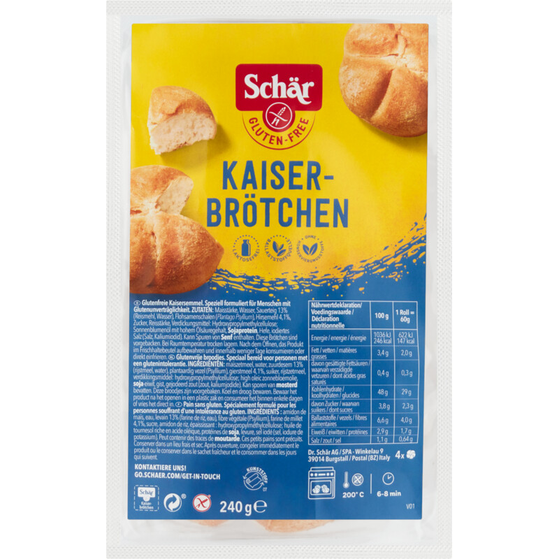 Schär Kaiser brötchen glutenvrij