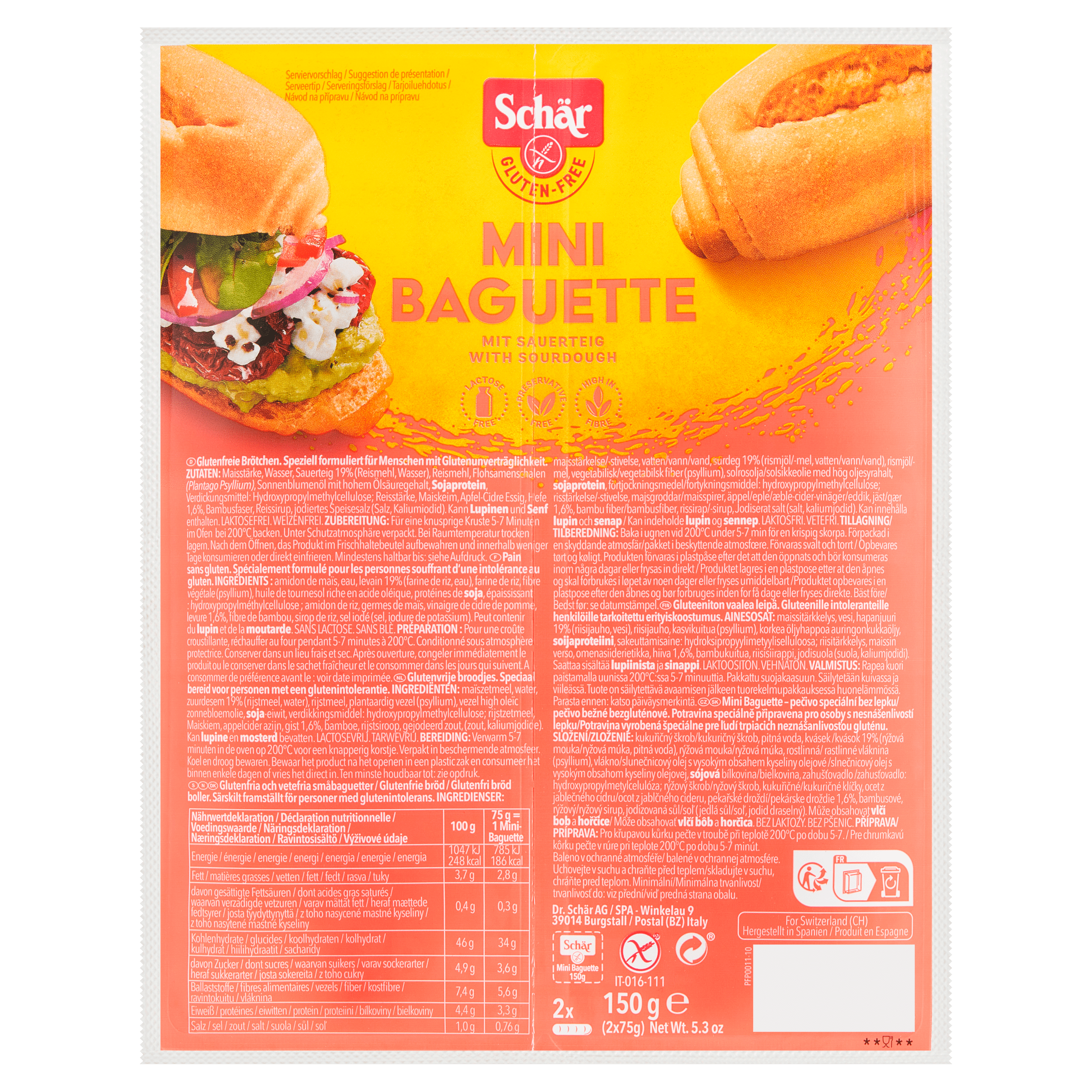 Schär Glutenvrije mini baguette Stazak 150 g