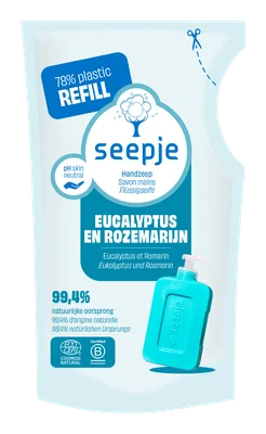 Seepje Handzeep Eucalyptu en Rozemarijn navul