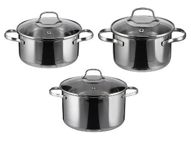 SILVERCREST® Set van 3 RVS kookpannen