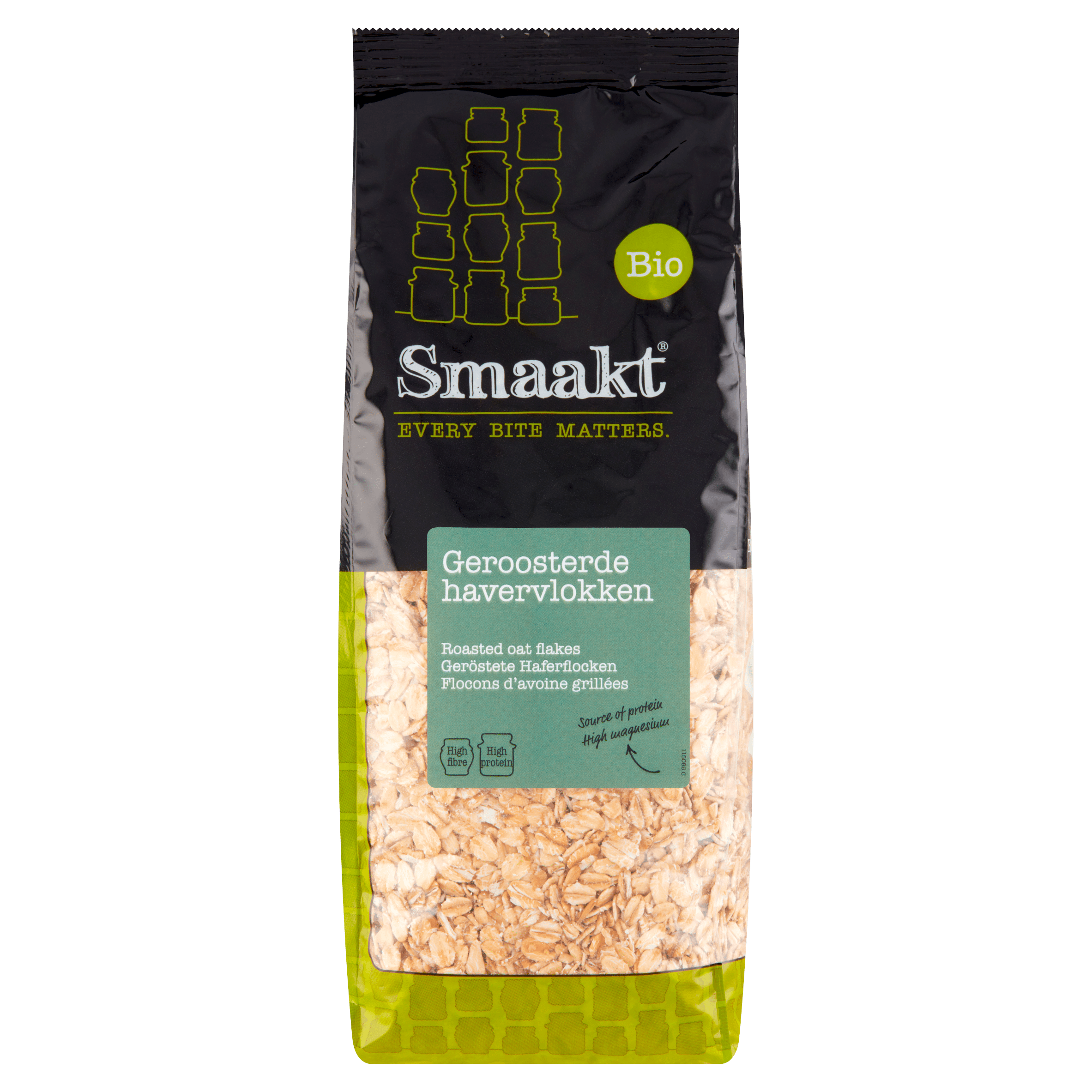 Smaakt Havervlokken geroosterd bio Zak 500 g