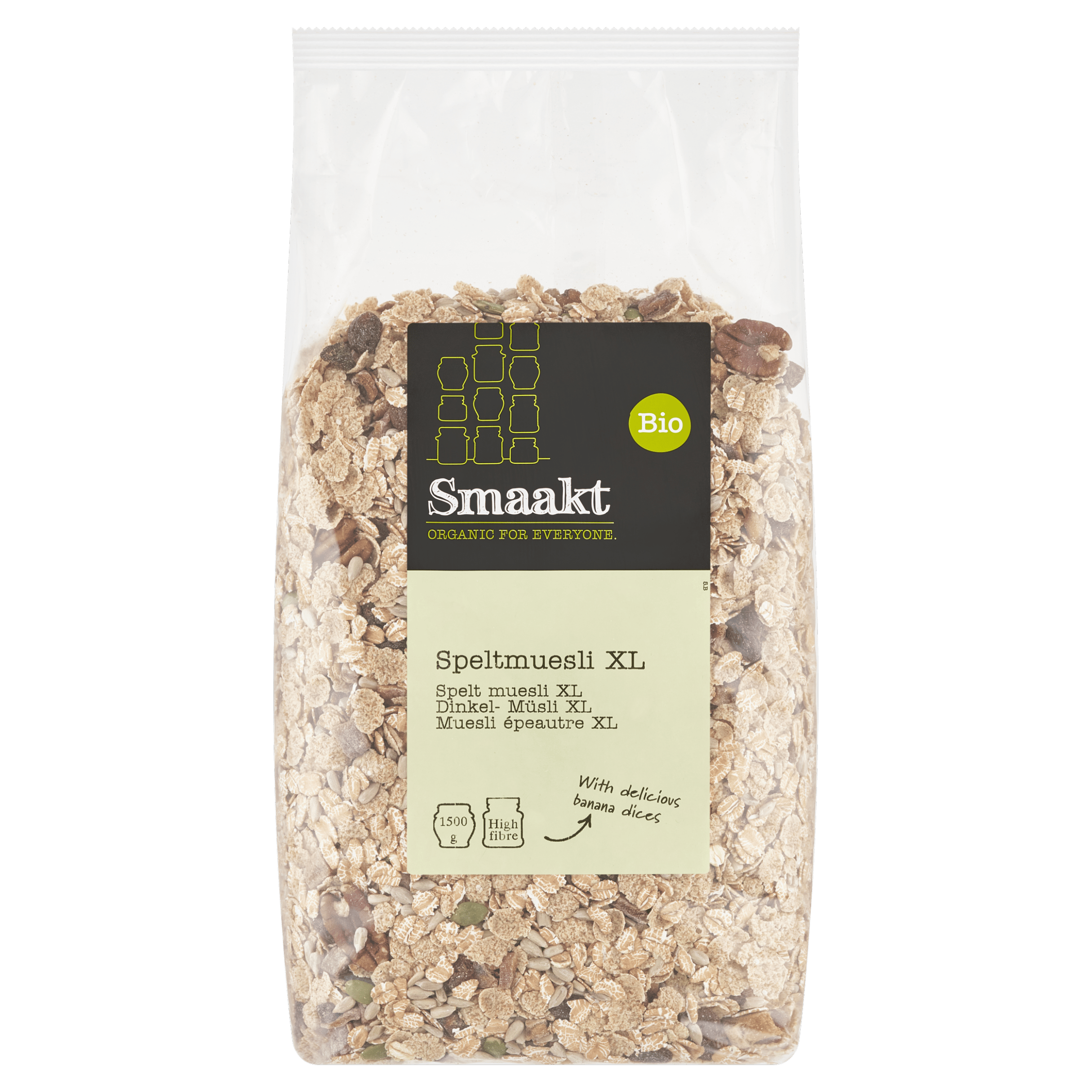 Smaakt Speltmuesli XL 1500g - bio Zak 1500 g
