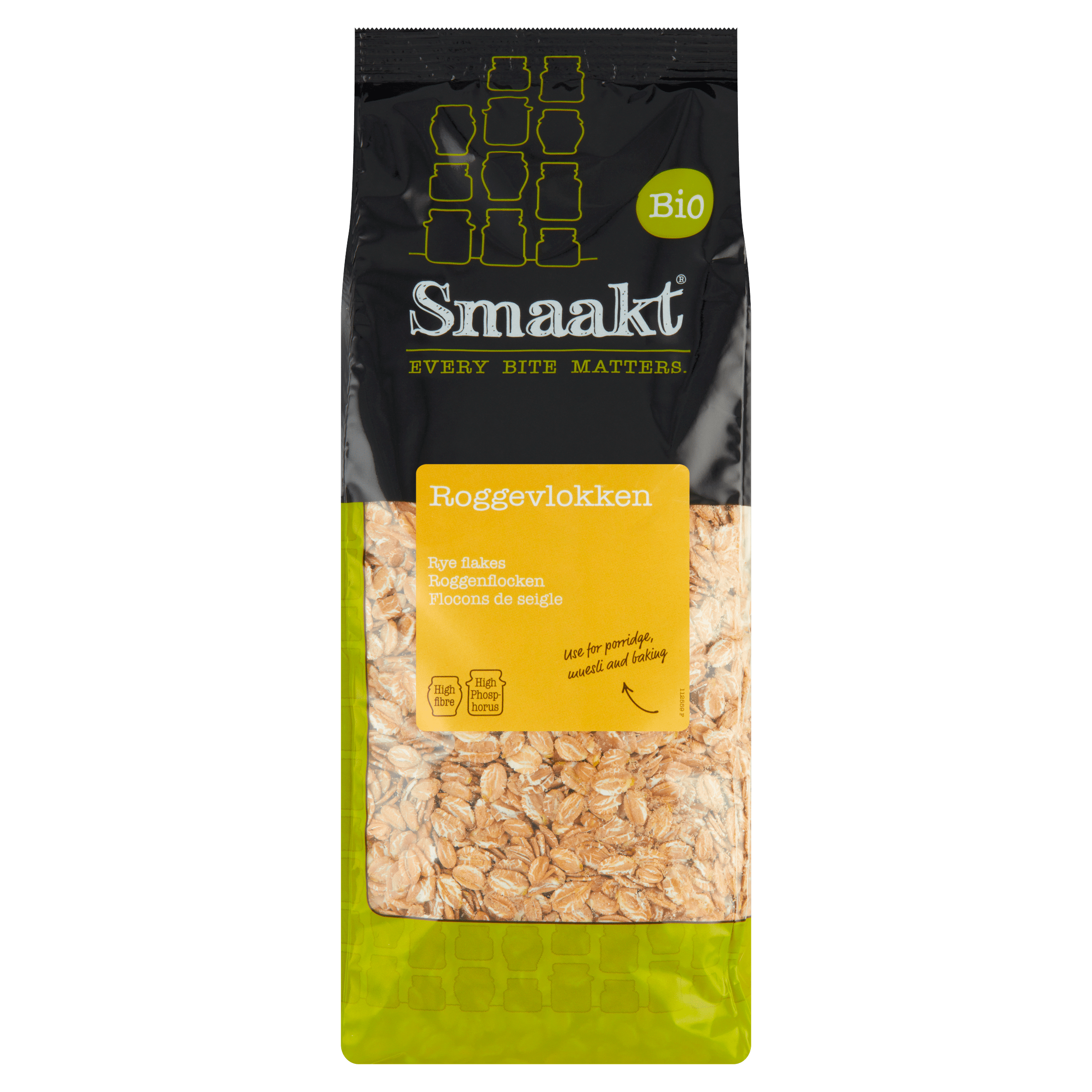 Smaakt Roggevlokken bio Zak 500 g