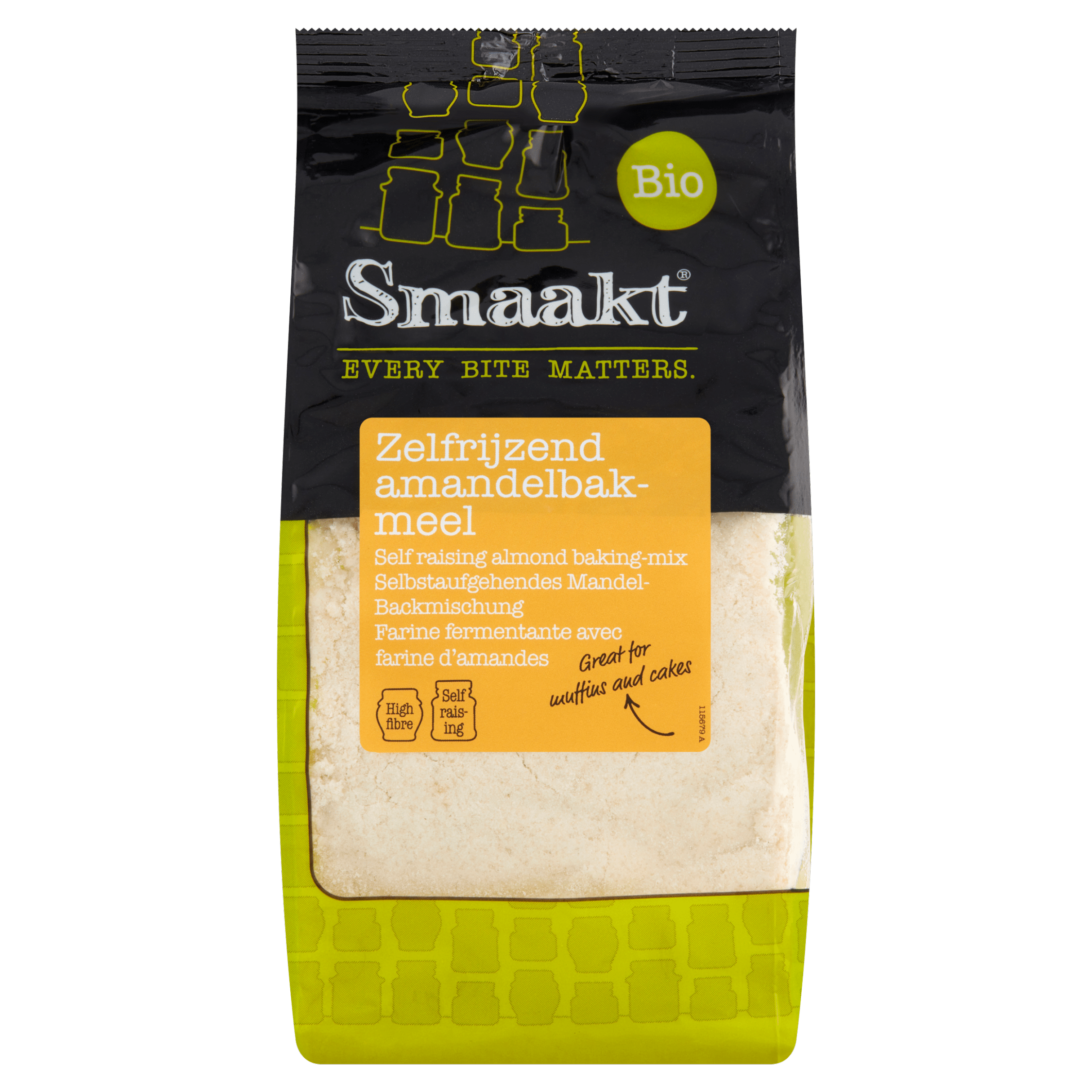 Smaakt Zelfrijzend amandelbakmeel biologisch Zak 200 g
