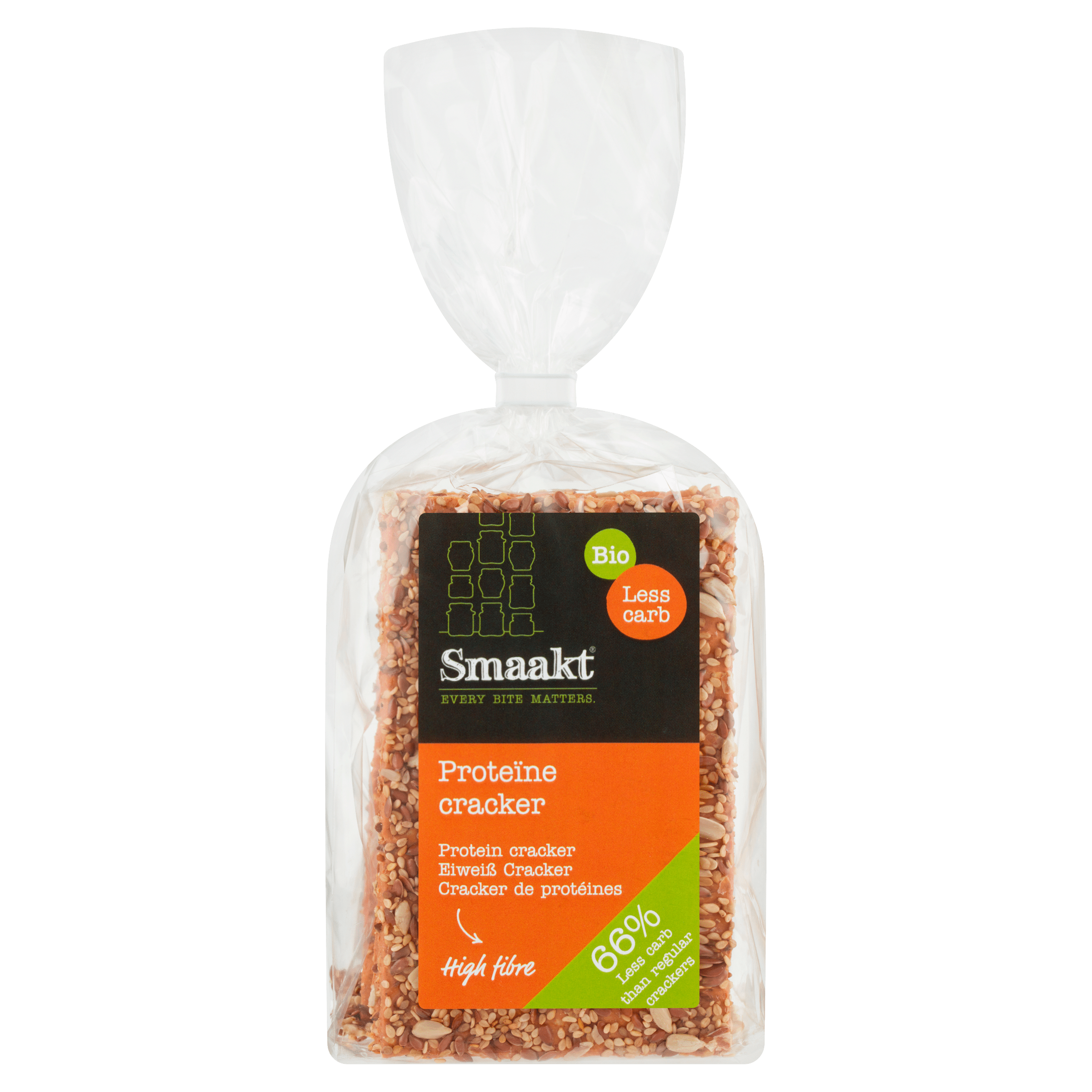 Smaakt Proteine cracker less carb biologisch Zak 200 g
