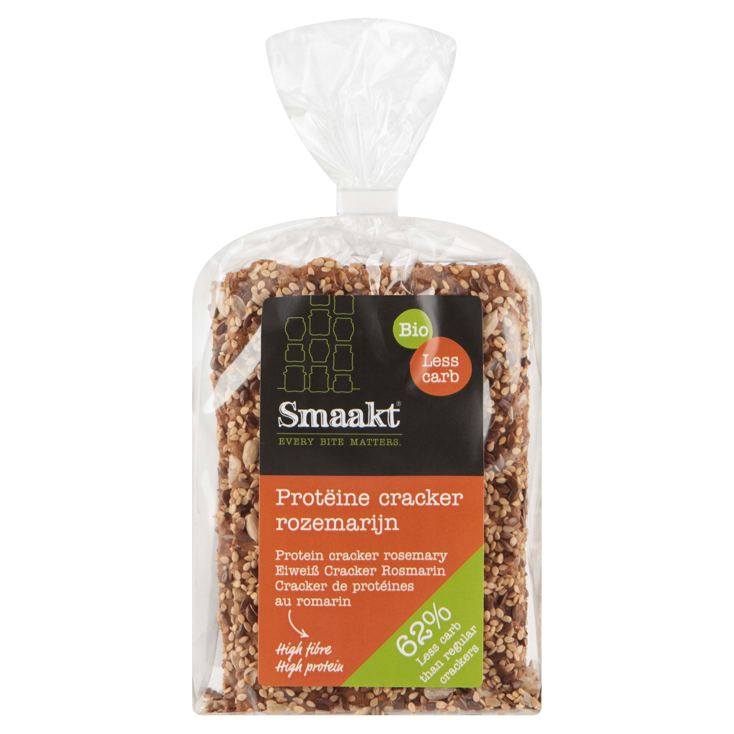 Smaakt Less carb cracker rozemarijn bio Zak 200 g