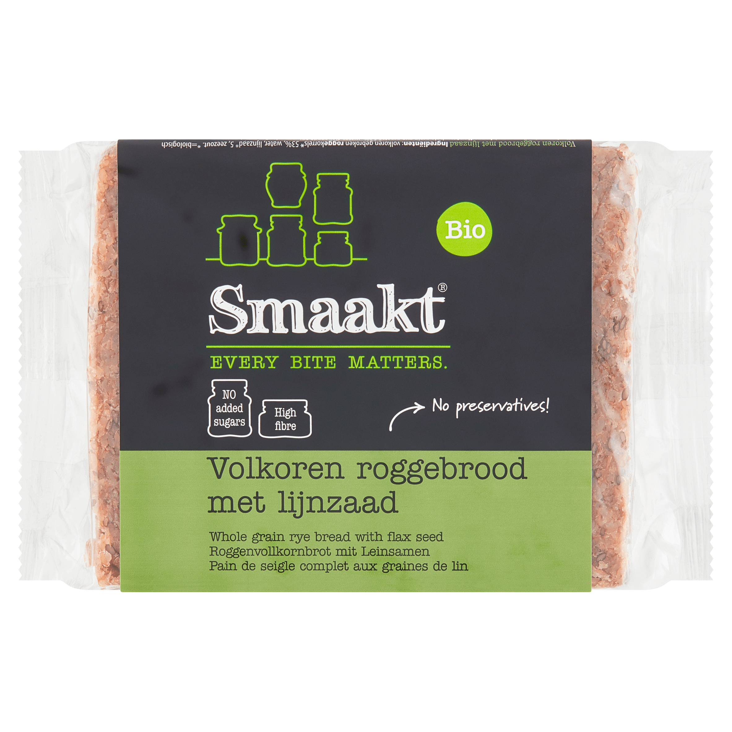 Smaakt Roggebrood bio Zak 500 g