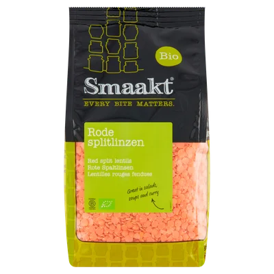 Smaakt Rode splitlinzen biologisch Zak 400 g