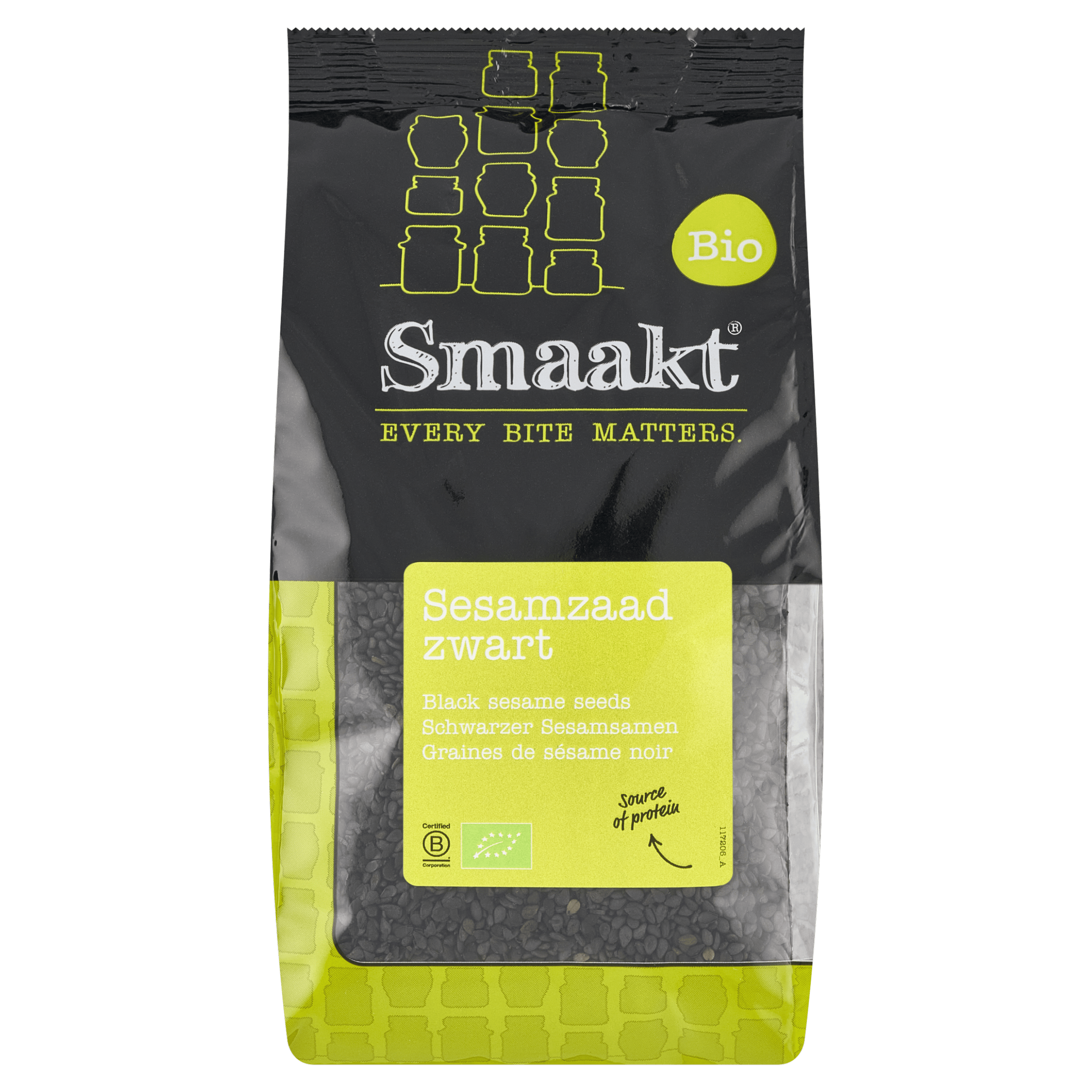 Smaakt Sesamzaad zwart bio Zak 250 g