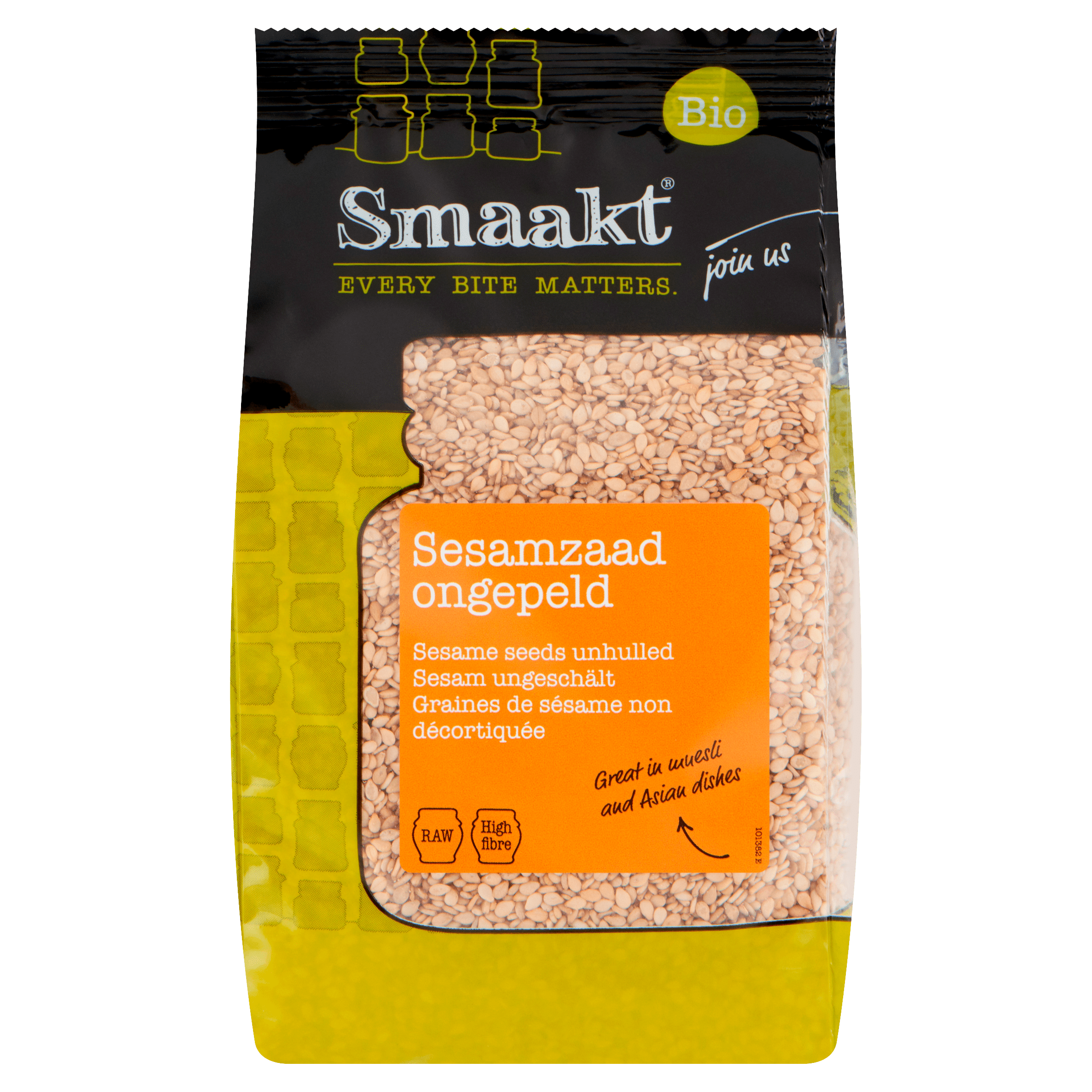 Smaakt Sesamzaad ongepeld biologisch Zak 250 g