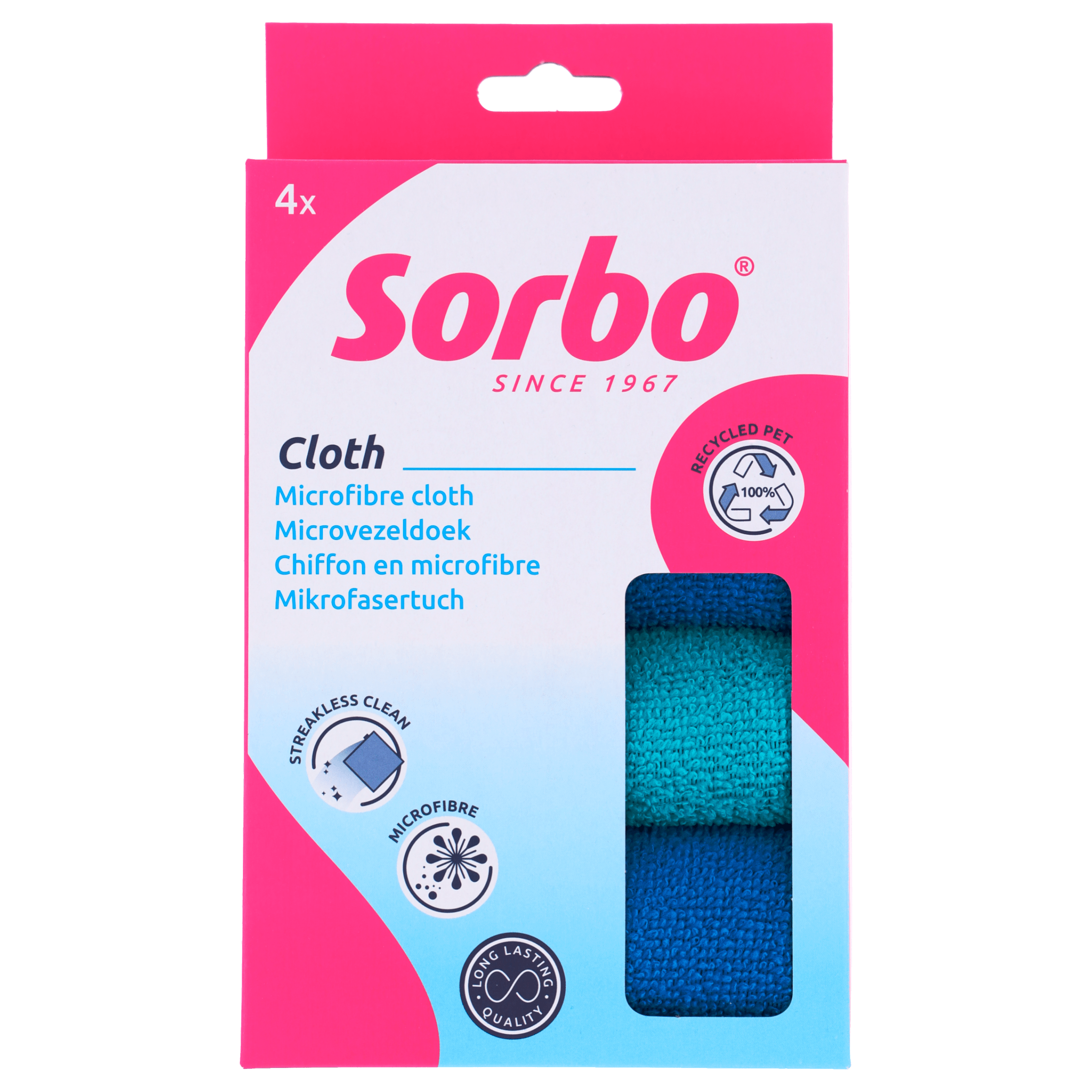 Sorbo Microvezeldoek recycled 35x35cm Zak 4 st