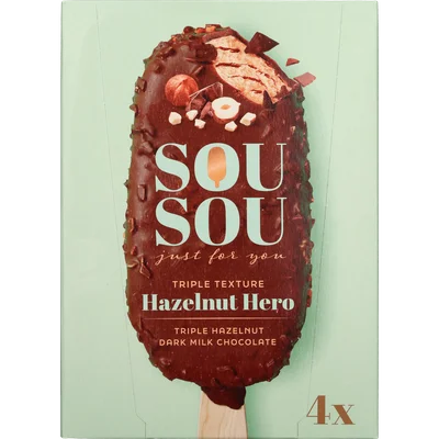 Sou Sou Hazelnut hero 4x 100 ml Doos 4 st