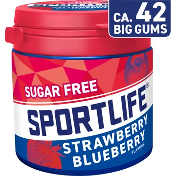 Sportlife Strawberry Blueberry Flavour Suikervrije Kauwgom 99 g