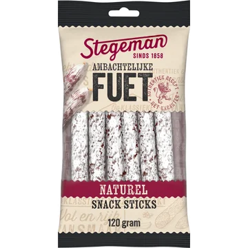 Stegeman Ambachtelijke Fuet Naturel Snack Sticks 120 g