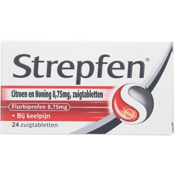 Strepsils Strepfen Citroen en Honing zuigtabletten bij keelpijn 8,75 mg, 24 stuks