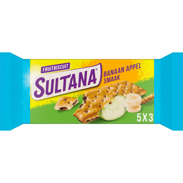 Sultana FruitBiscuits Banaan Appel 5 x 3 Stuks