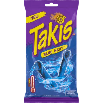 Takis Blue Heat Seasoned Chilli and Lime Flavour Corn Snack 100 g