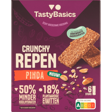 TastyBasics Crunchy Repen Pinda 6 Stuks 138 g