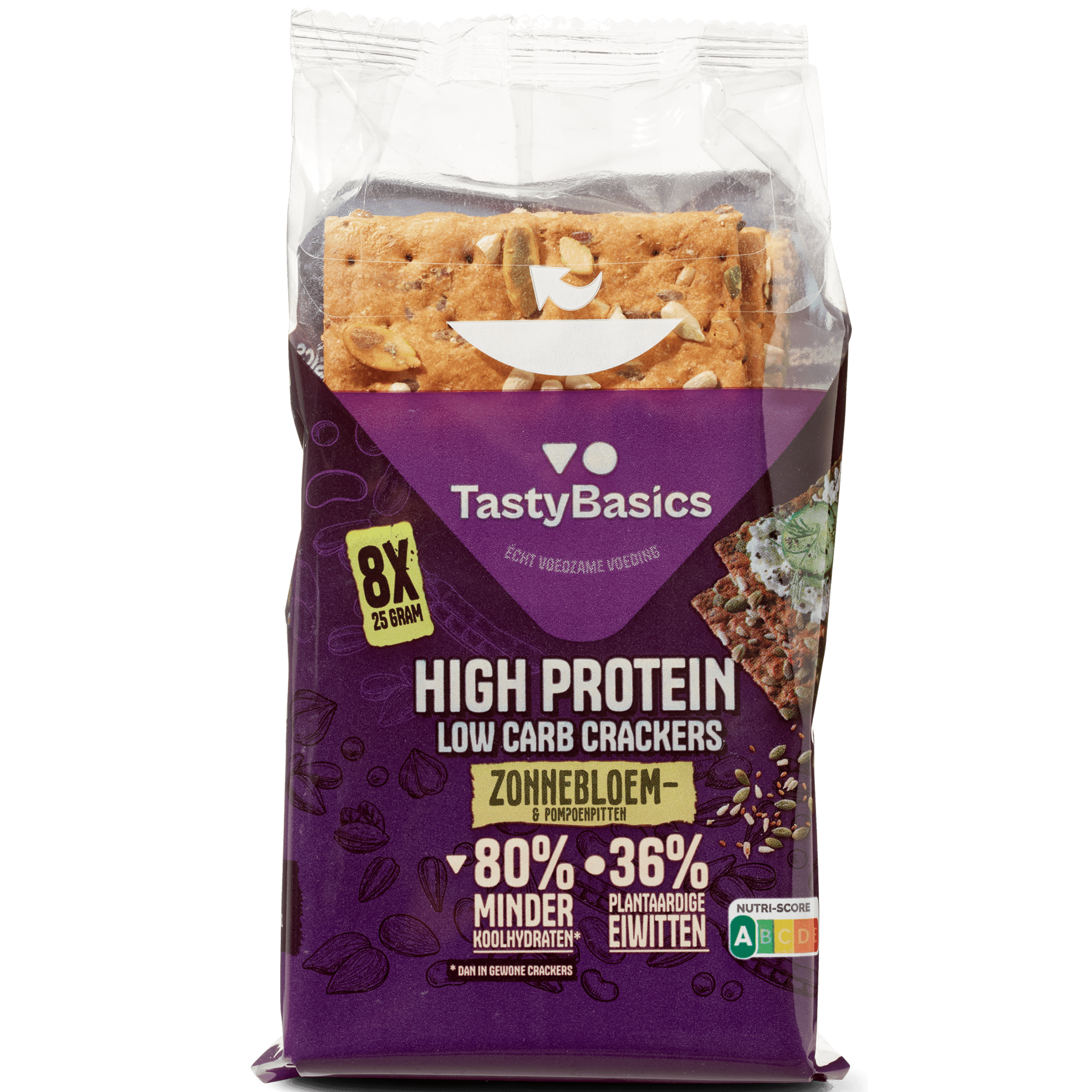 TastyBasics Cracker zonnebloem pompoenpit Zak 200 g