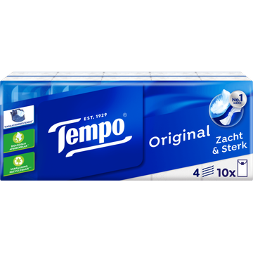 Tempo Zakdoeken 4 Lagen 10 x 10 Stuks