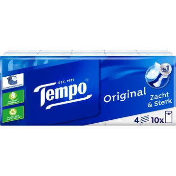 Tempo Zakdoeken 4 Lagen 10 x 10 Stuks