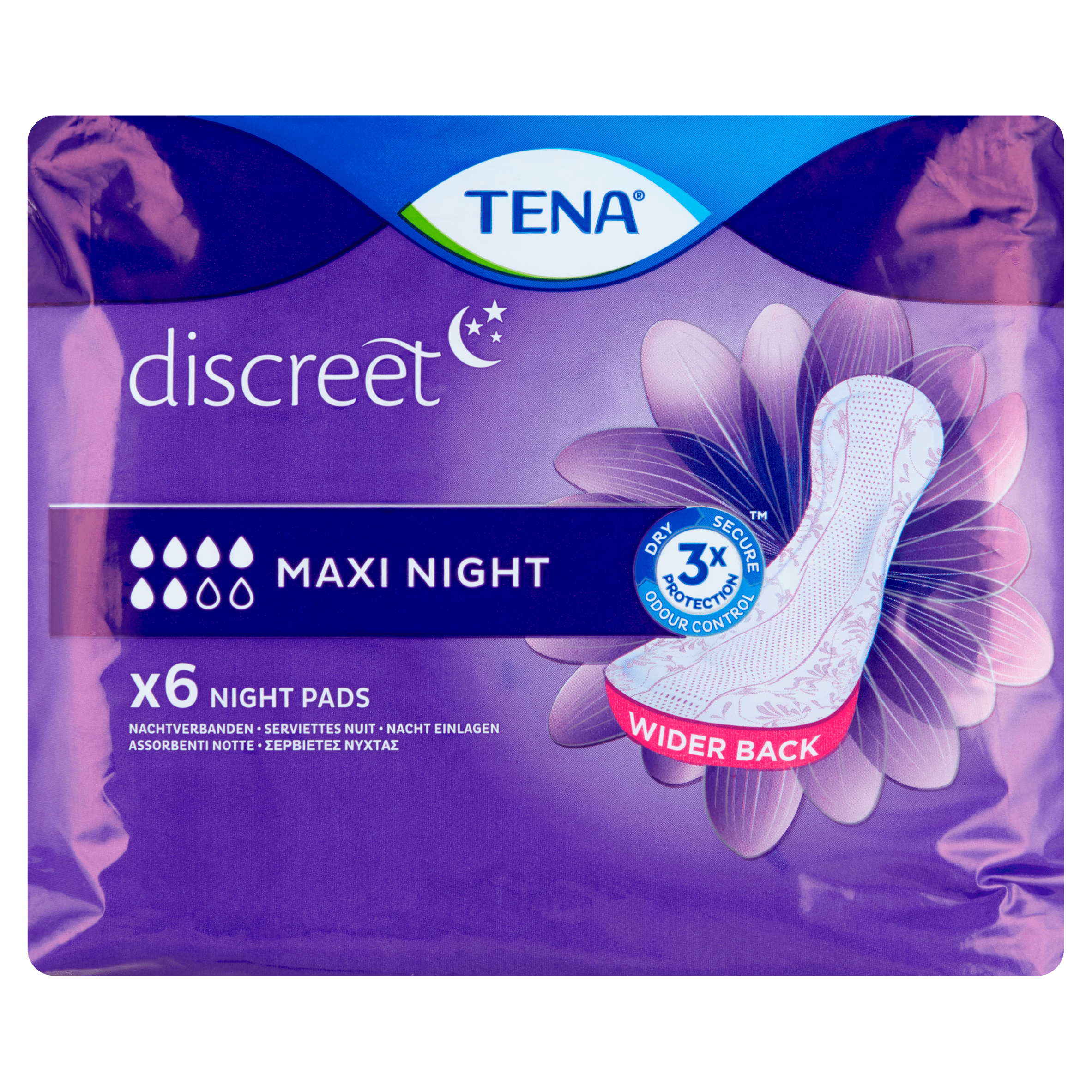 Tena Discreet Maxi Night Zak 6 st