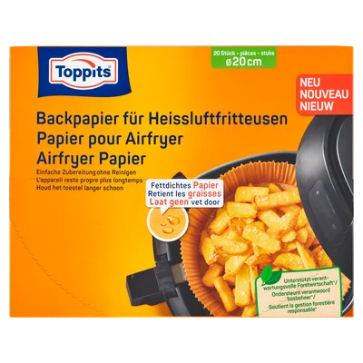 Toppits Bakvellen Airfryer 20cm Doos 20 st