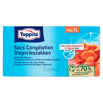Toppits Diepvrieszakken 1L Doos 40 st