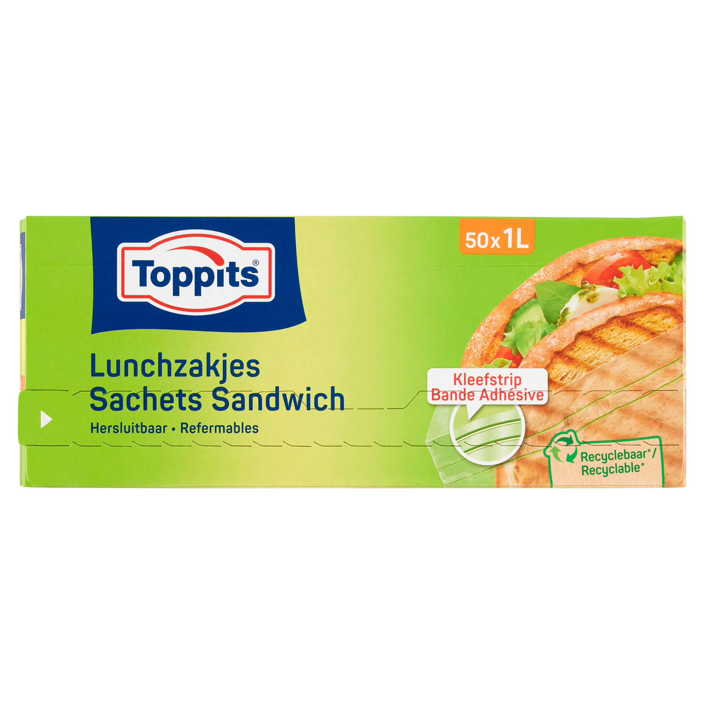 Toppits Lunchzakjes Hersluitbaar 1L Doos 50 st