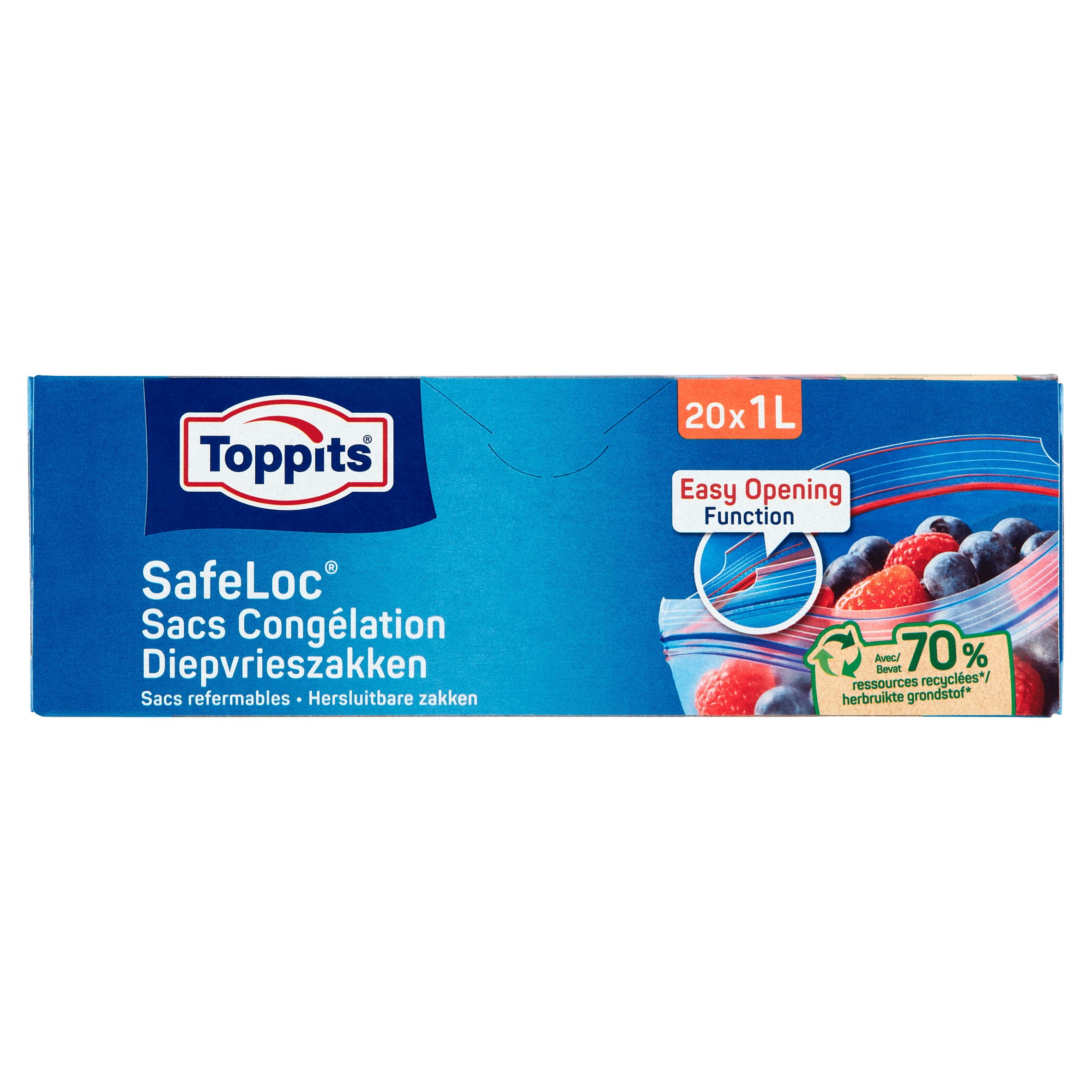 Toppits Safeloc Zip Diepvrieszakken 1L Doos 20 st